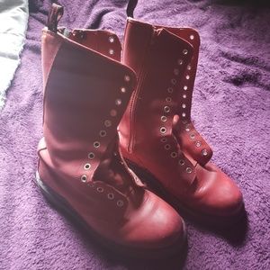 Dr.Martins Red Lace up Boots